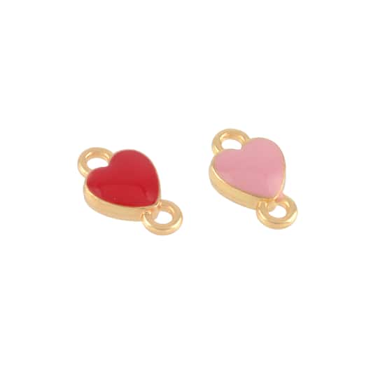 13mm Heart Gold Connectors, 2ct. by Bead Landing&#x2122;